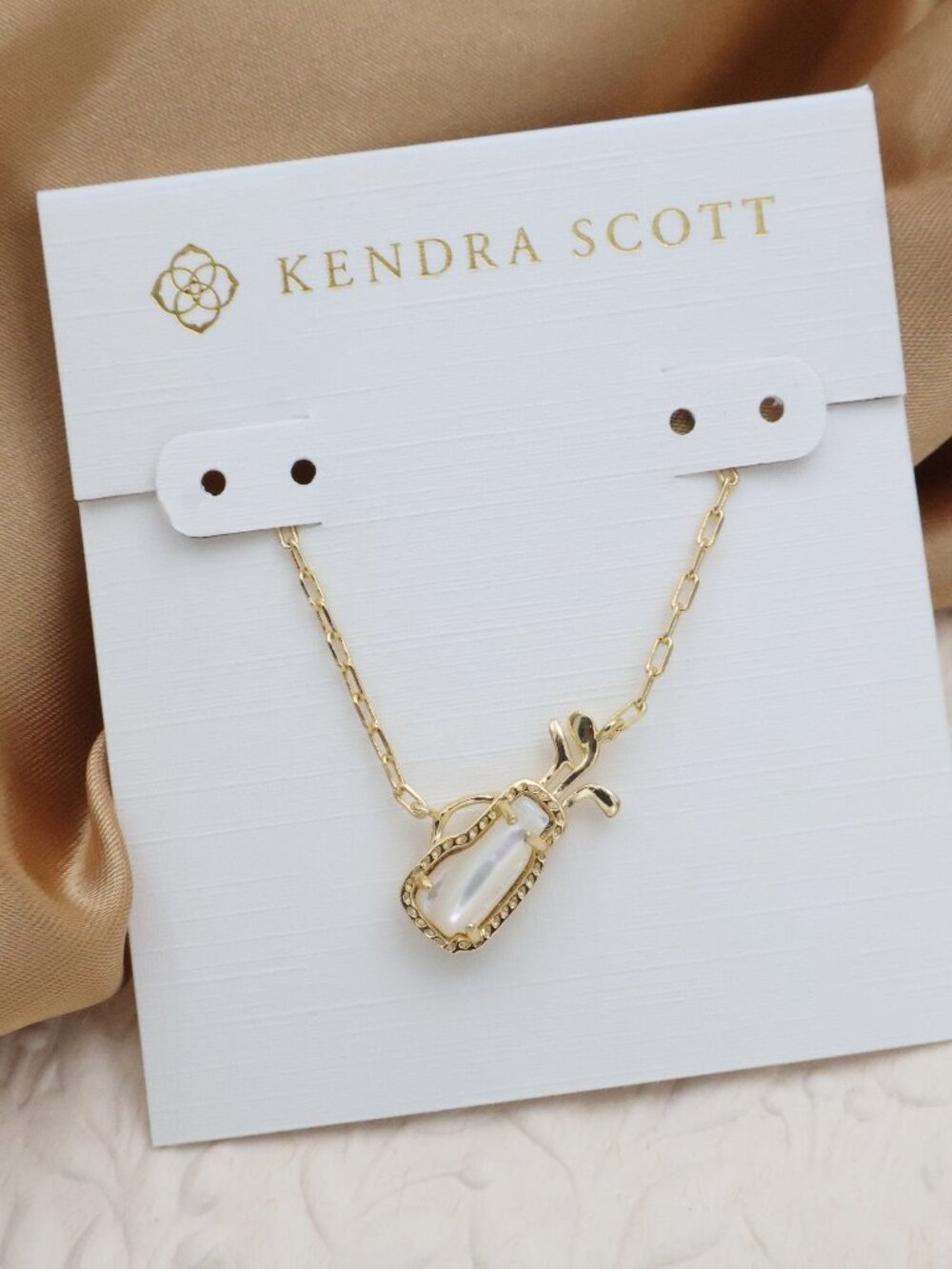 Kendra Scott Golf Gold Ivory Mother-of-Pearl Pendant Necklace